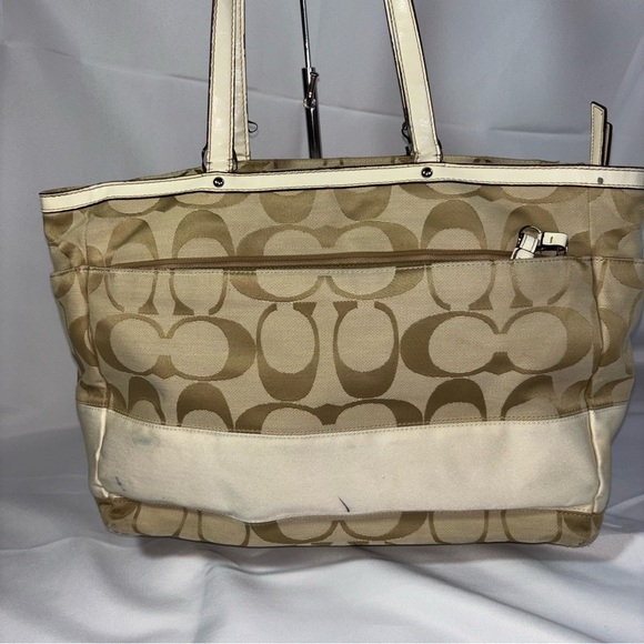 Coach F19202 Signature Stripe Multifunction Baby Diaper Travel Tote Bag - Picture 3 of 14